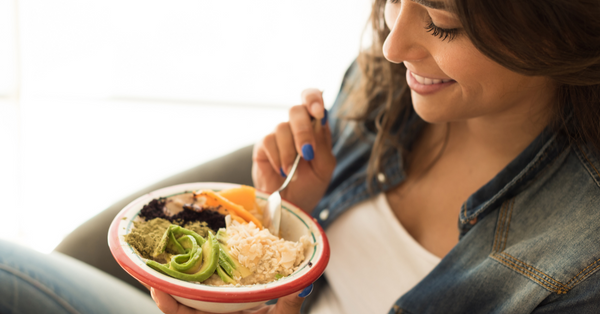 Woman Eating a Healthy Meal