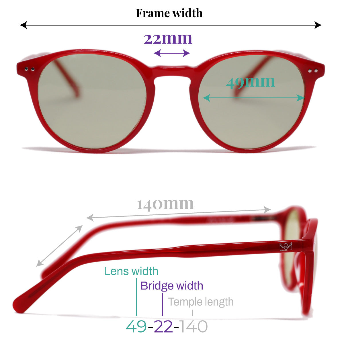 Avulux Migraine Glasses size chart