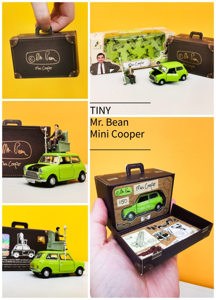 Tiny Mr Bean Mini Cooper With Luggage Figure Acg 21 Exclusive Speed 70