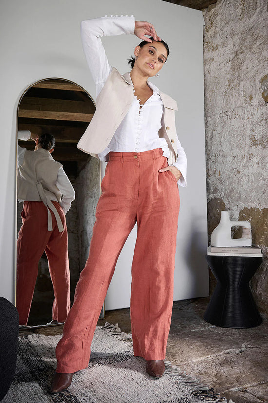 Tailored Linen Pants - Natural – Tutto Bello