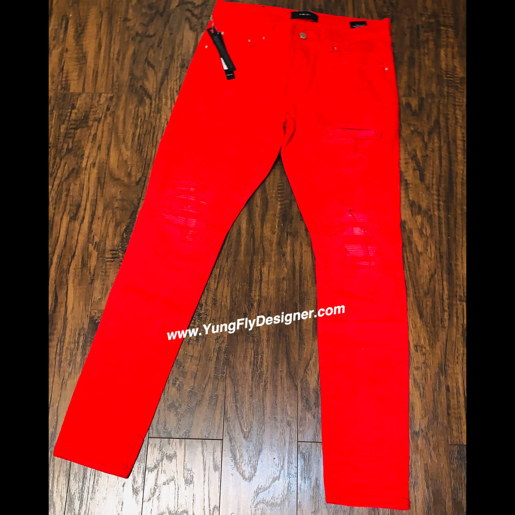 amiri red jeans