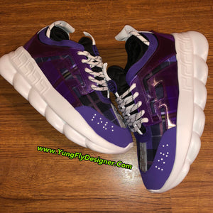 purple versace sneakers