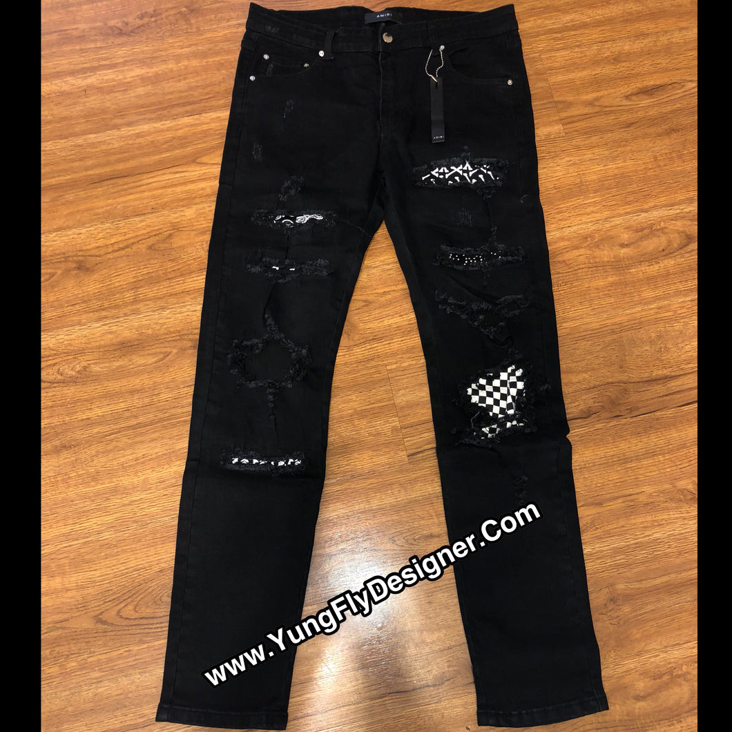 all black amiri jeans