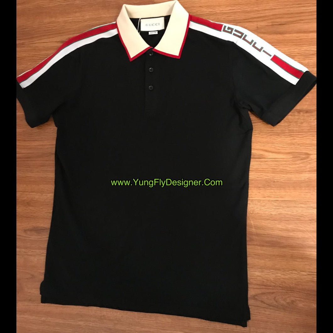 gucci black polo