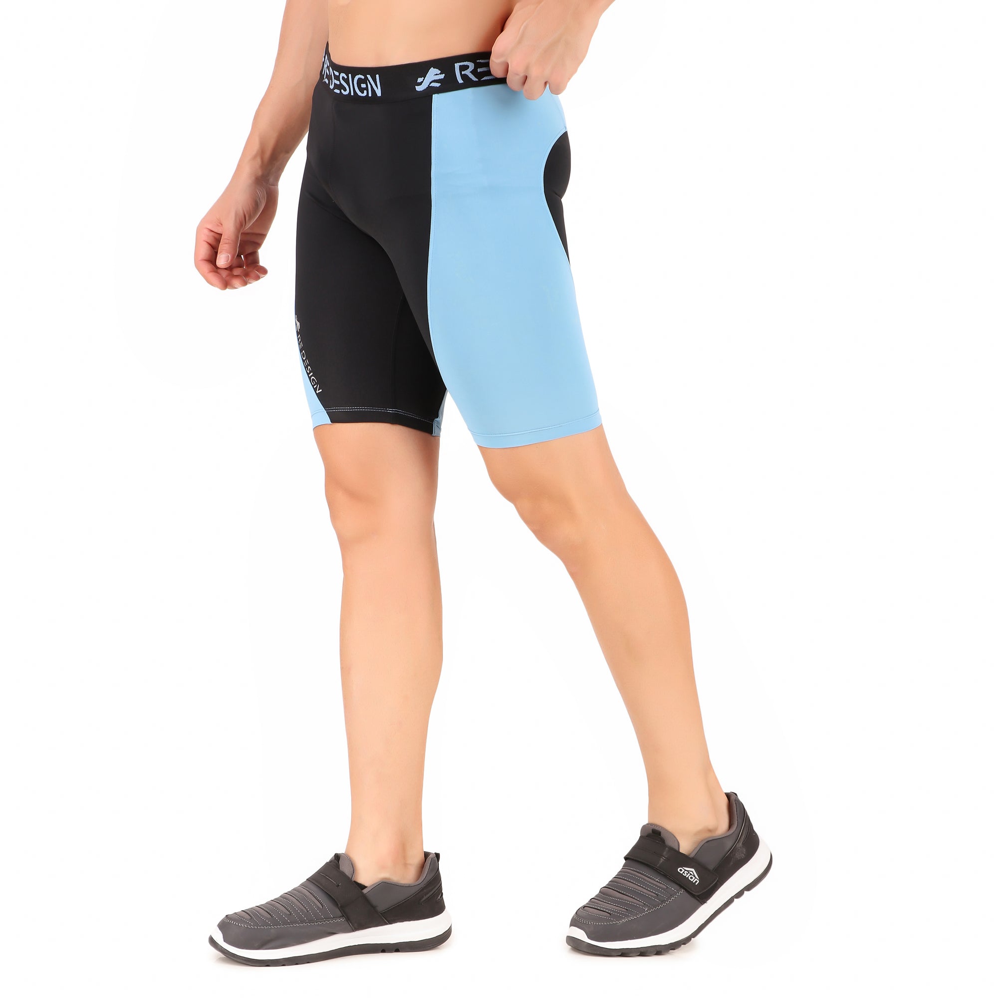 Nylon Compression Shorts and Half Tights For Men (BLACK/ROYAL BLUE) –  ReDesign Sports | Fahrradhosen