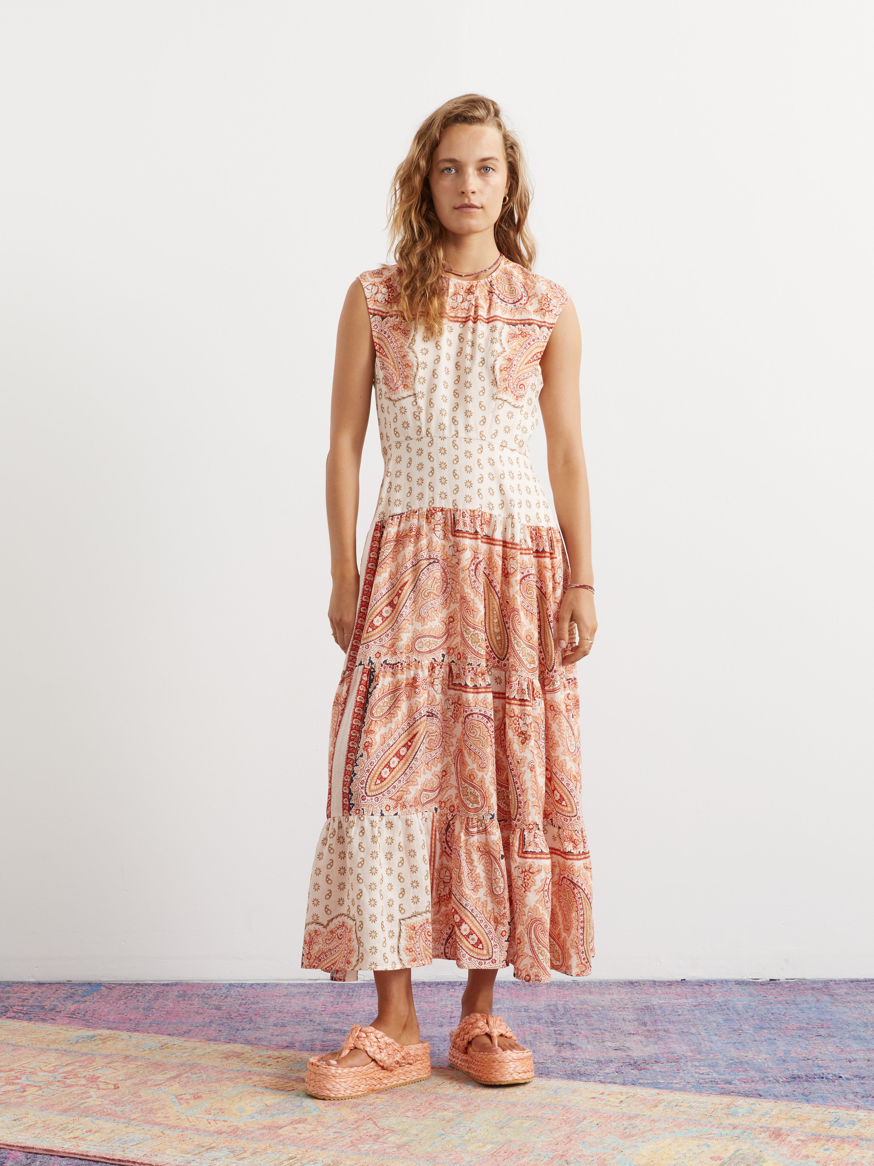 Cravat High Neck Tiered Maxi