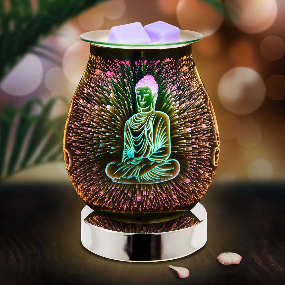 Buddha 3D Lamp Silver Base Electric Wax Melt Burner Sense Aroma