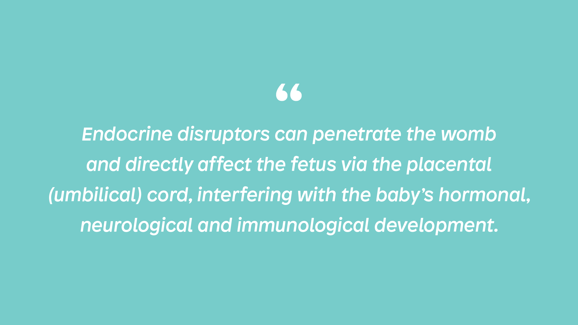 Endocrine disruptors affect the fetus
