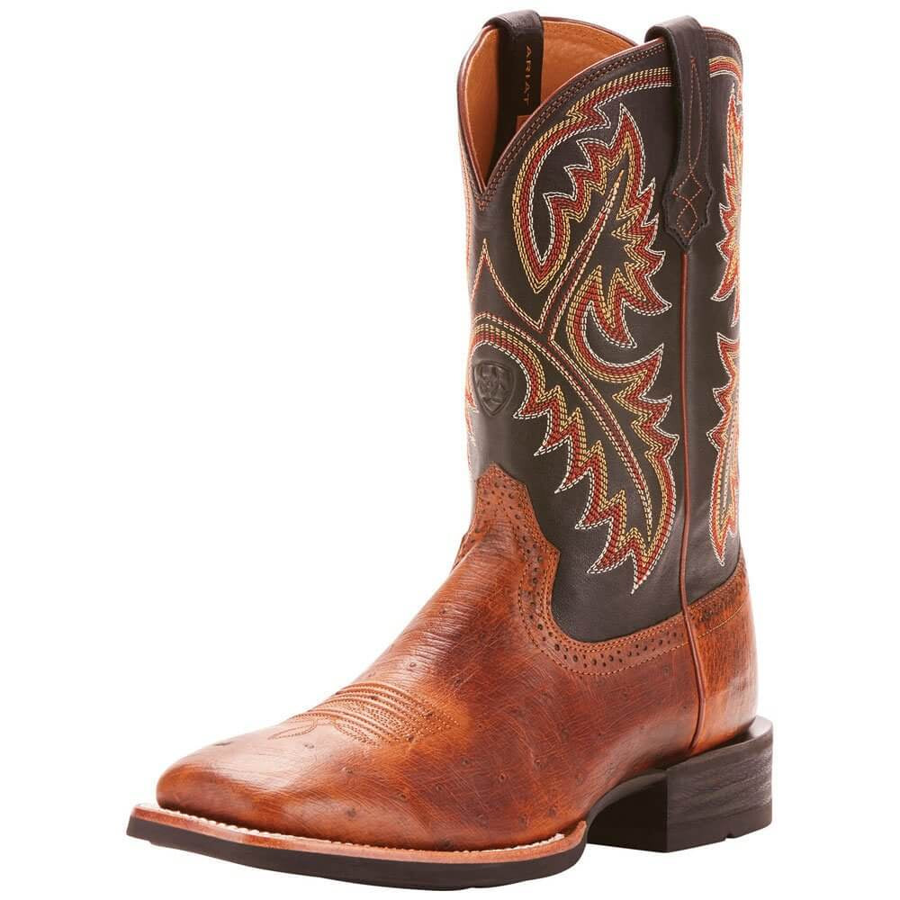 Men's Ariat Quickdraw Horseman Boots in Ostrich Leather - Diamond K Country