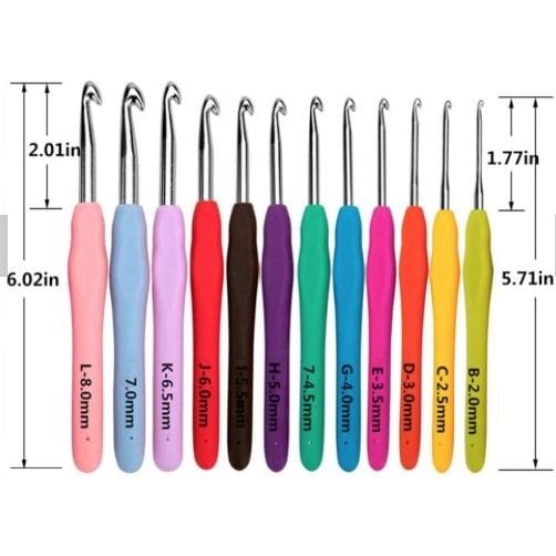 Clover Amour Crochet Hook Set 9 Hooks Sizes: 2mm-6mm Gift Hobby Knitting  Soft Touch Handle Aluminium Hook -  Hong Kong