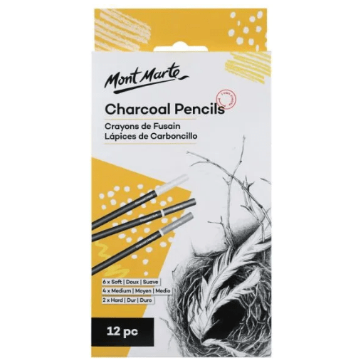 MONT MARTE Woodless Charcoal Pencils, 3 Piece. Features 3 Grades Of  Charcoal Including Soft, Medium and Hard.