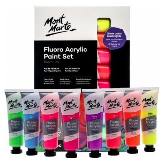 Mont Marte Metallic Acrylic Paint Set Premium 12/24/36 x 36ml