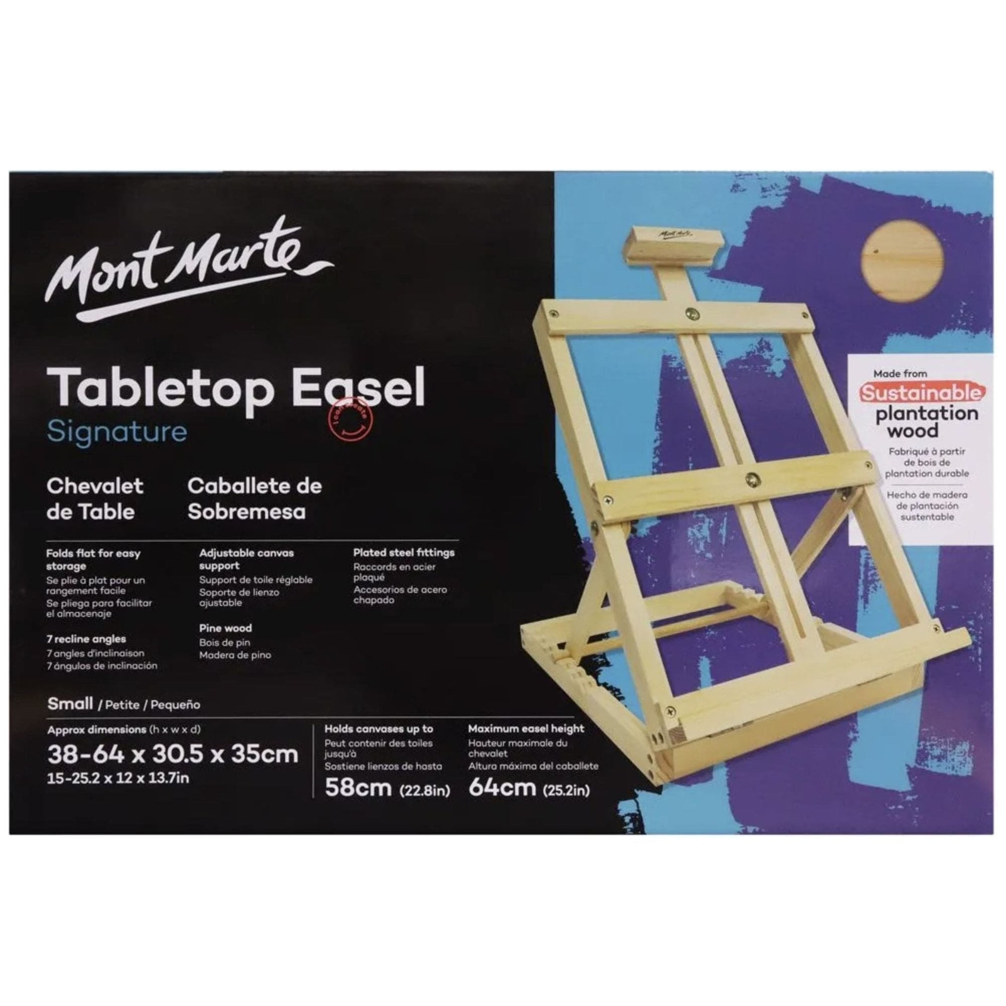 1pce Mont Marte Mini Display Easel with Canvas 8x10cm