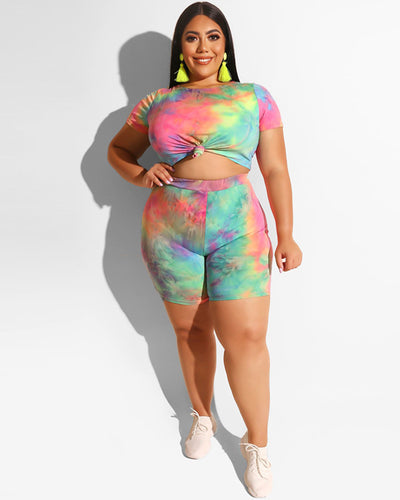 plus size matching short sets