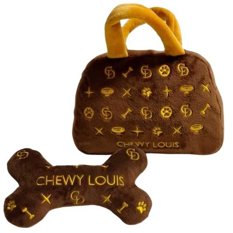 Chewy Vuiton Bone Dog Toy - Pooch Luxury