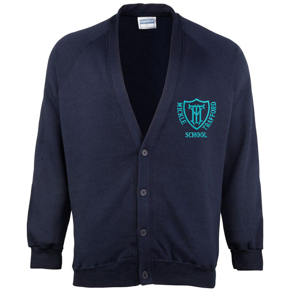 Embroidered Cardigan - Navy - Mickle Trafford – Your School Uniform Shop