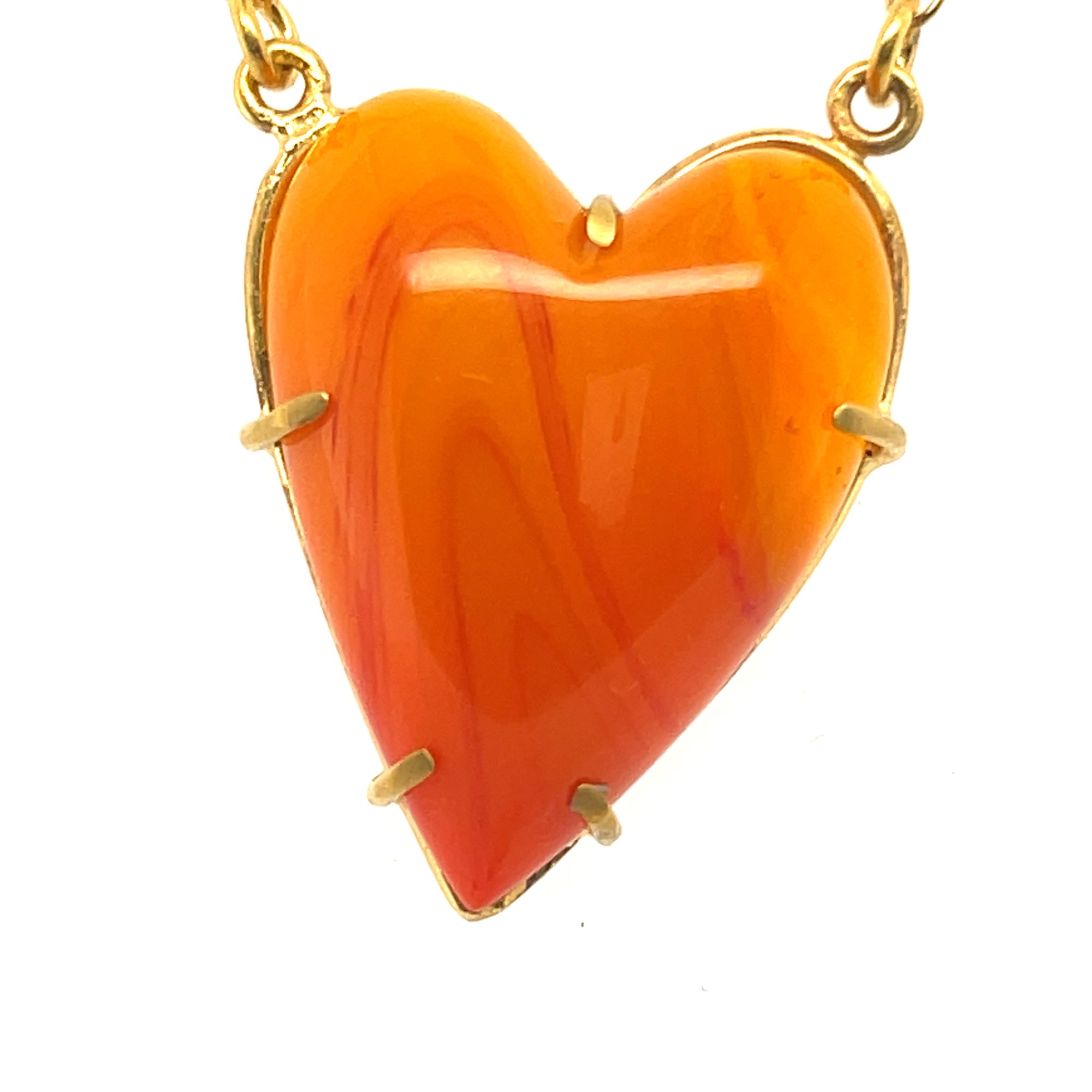 Orange Rosarita Heart Gold Vermeil
