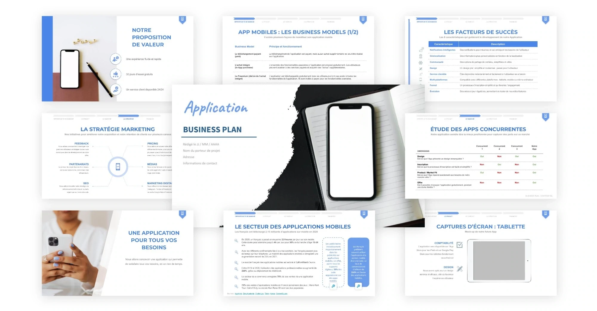 exemple business plan application mobile