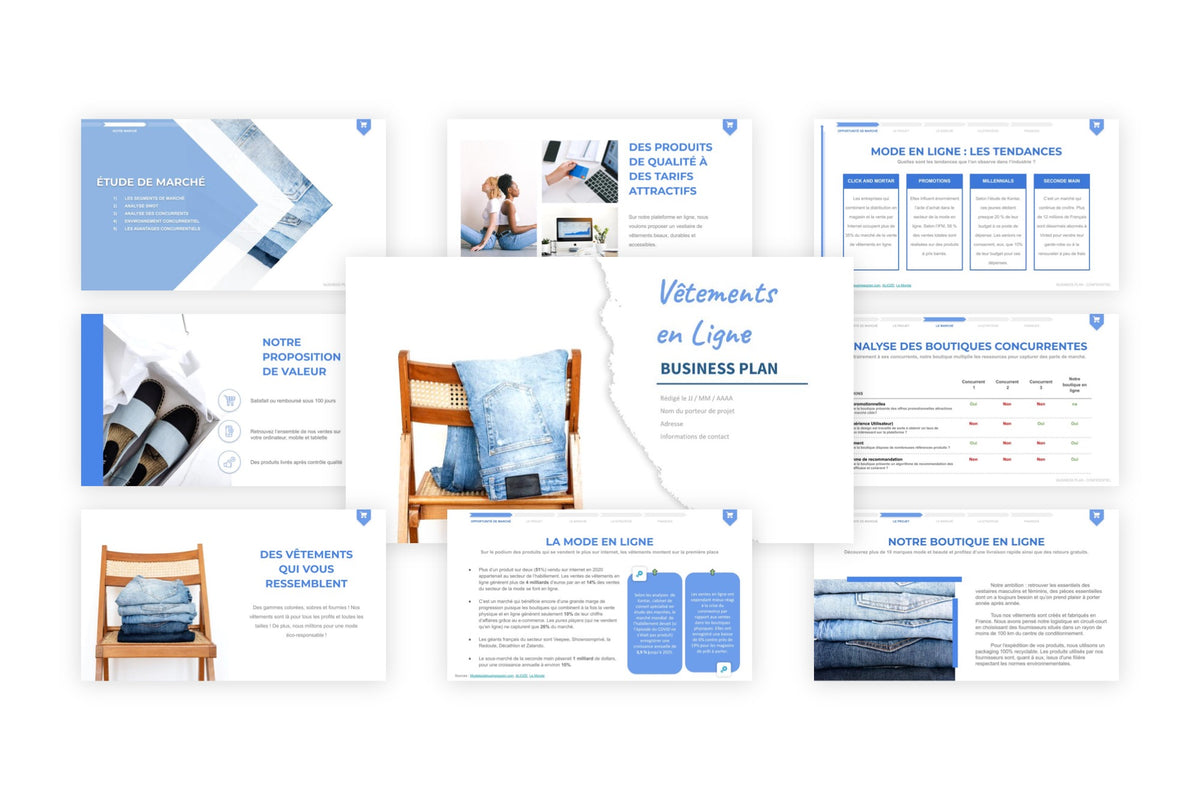 Votre Business Plan Boutique Vêtements en ligne (35 pages) à télécharger