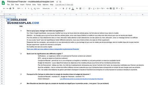 business plan template excel