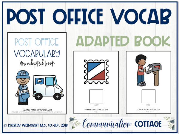 Post Office Vocabulary: Adapted Book – Communication Cottage LLC