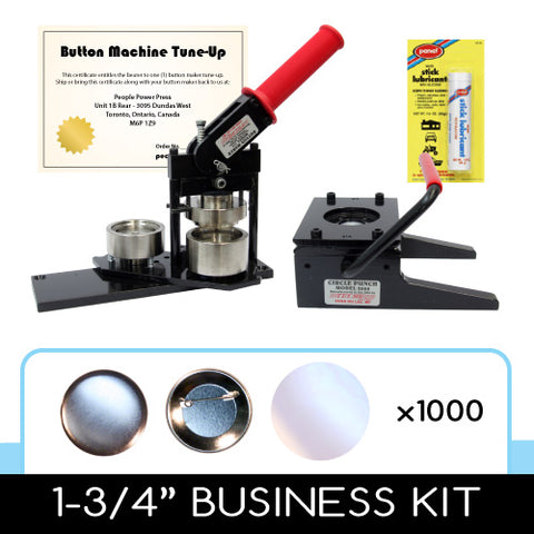 1-3/4" professional button maker kit with parts and supplies for 1.75" buttons