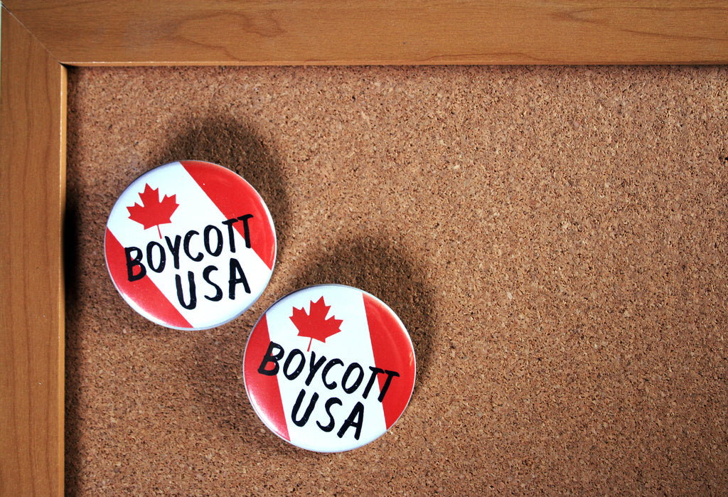 boycott usa buttons