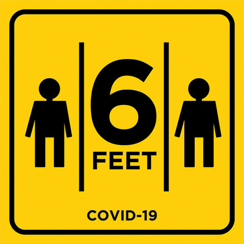 6 feet social distancing sign