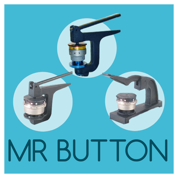 Mr Button Blue or Grey Hand Press Hand Held Button Maker
