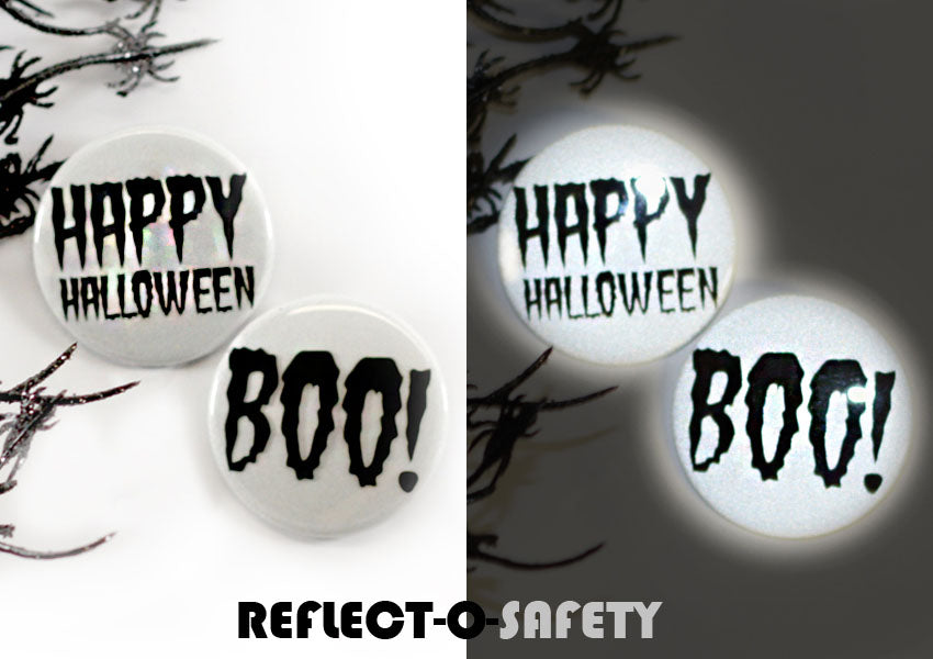 Glow in the Dark and Reflective Buttons for Halloween from People Power Press