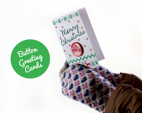 Button Holiday Greeting Cards