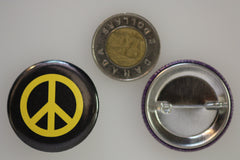 Peace Button showing Pin-Back
