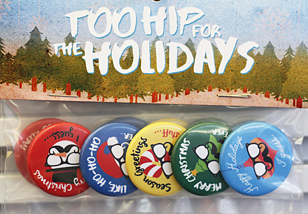 hipster holiday buttons 