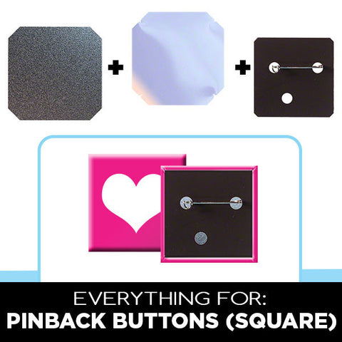 2 x 2 inch square pinback buttons supplies