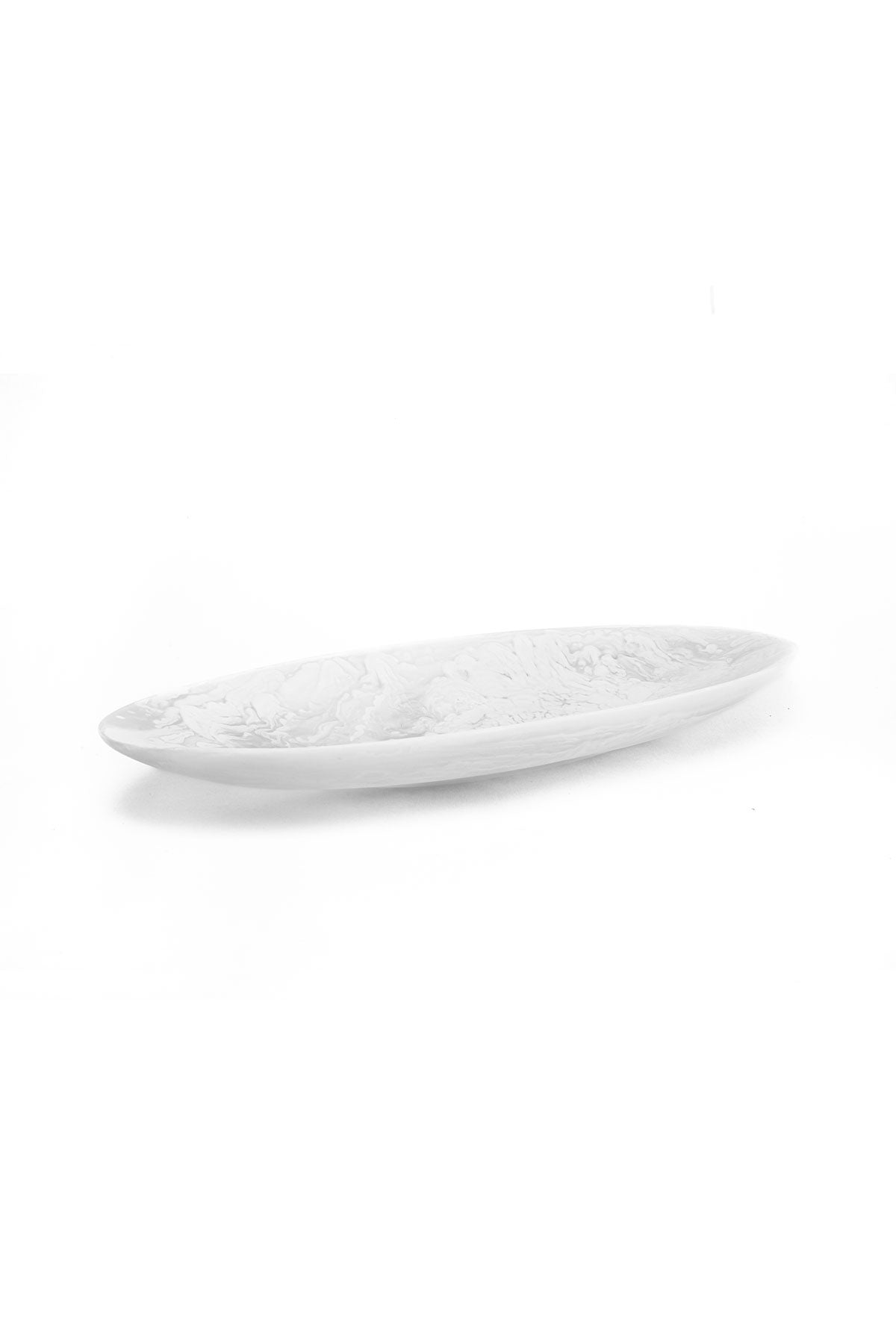 Oval Platter - White Swirl – The Modern Wick