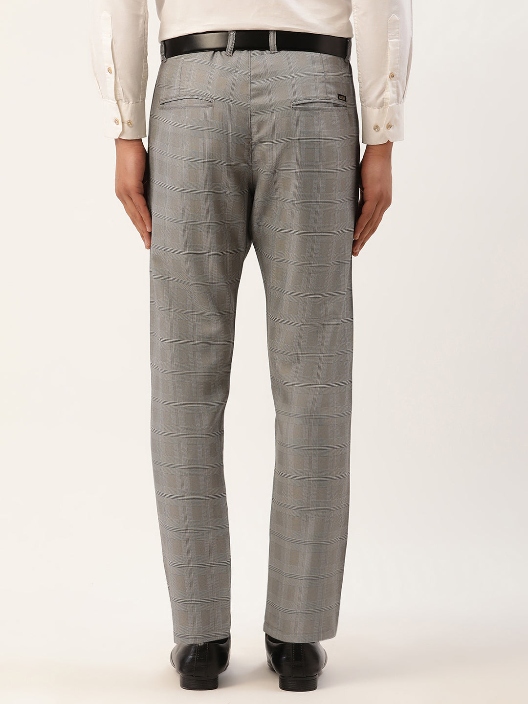 Buy JACK AND JONES White Mens 4 Pocket Checked Trousers | Shoppers Stop