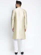 Load image into Gallery viewer, Jompers Men Beige &amp; White Woven Design Kurta with Pyjamas