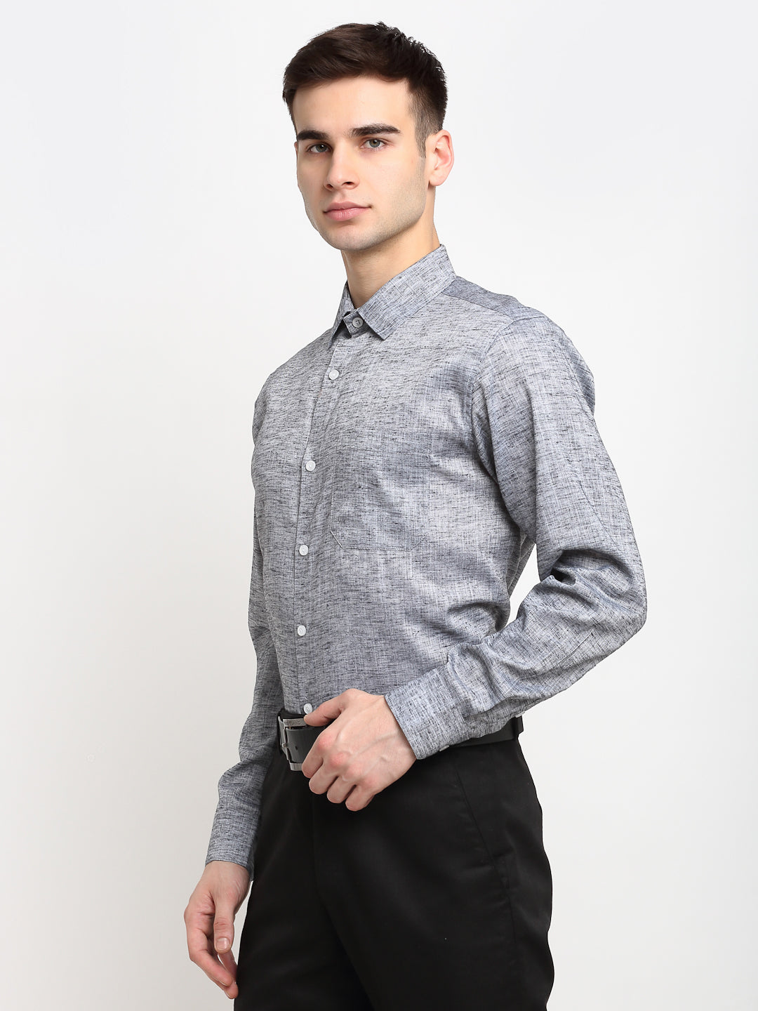 Buy Harnod Men's Full Sleeves Regular Fit Paper Cotton Formal Shirt  (Medium, Maverick Grey) Online at Best Prices in India - JioMart.