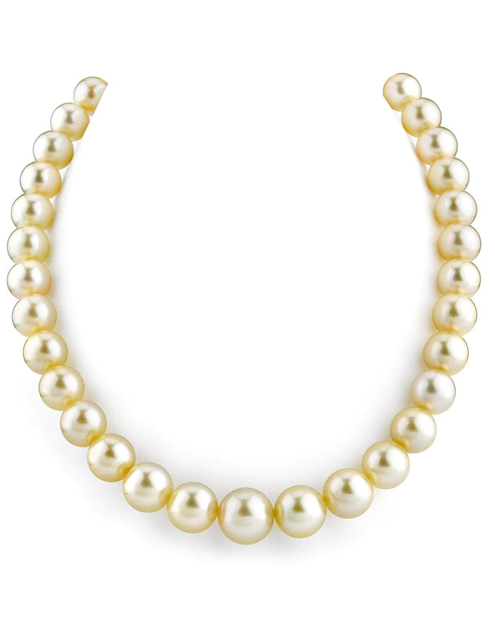 Weekly Product Spotlight: 10-12mm Champagne Golden South Sea Pearl Necklace - AAA Quality