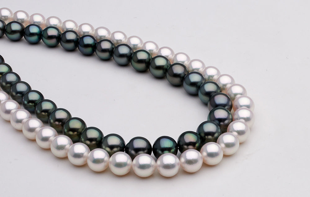 Weekly Eye Candy Spotlight Black Tahitian White Akoya Pearls