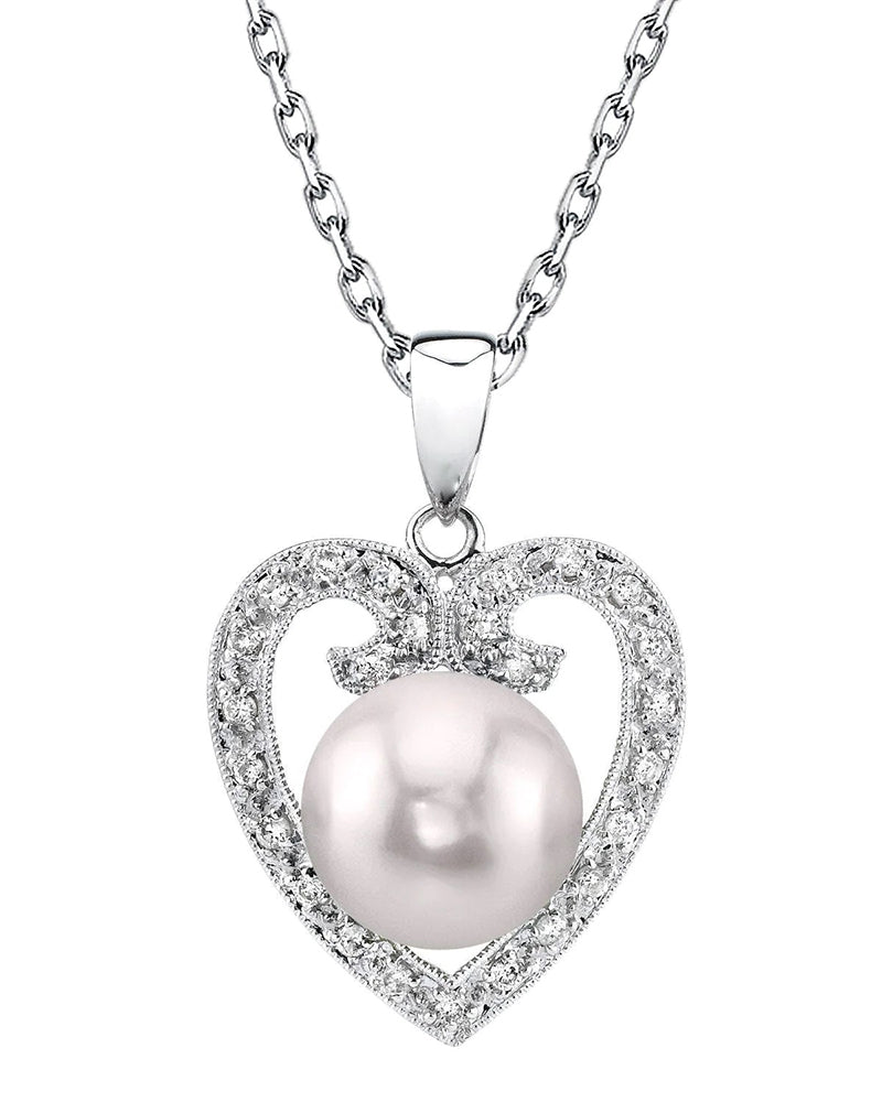 Pearls of Joy Product Spotlight: Akoya Pearl Heart-Shaped Diamond Pendant