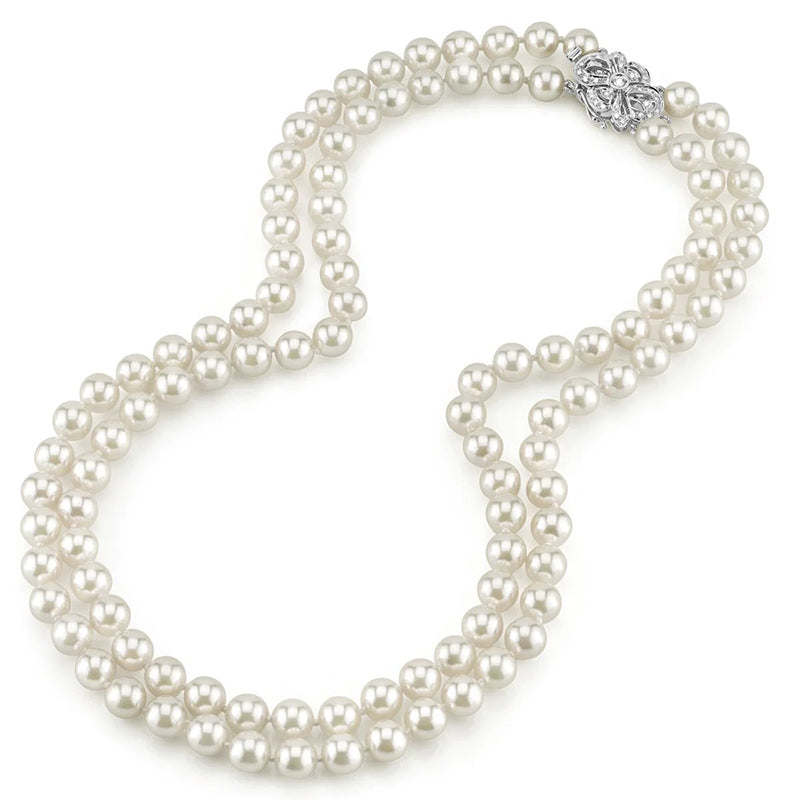 Weekly Product Spotlight: Japanese Akoya White Pearl Double Strand Necklace