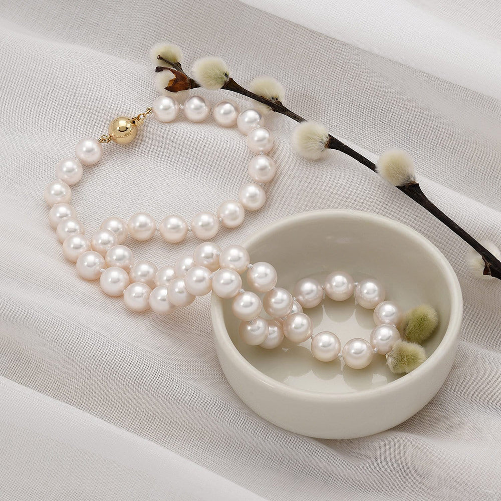 Akoya Pearl Necklace with Ball Clasp