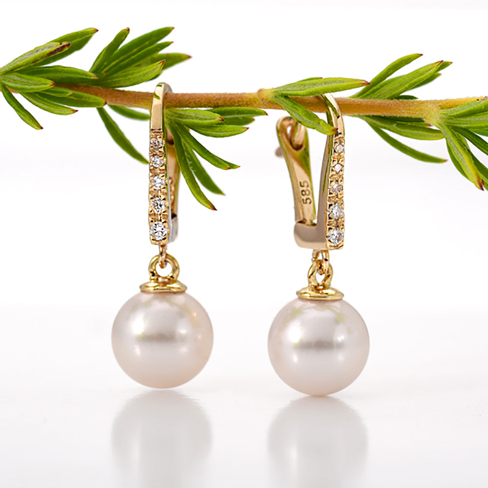 Valentine's Day Gift Guide: Akoya Pearl and Diamond Equinox Dangle Earrings