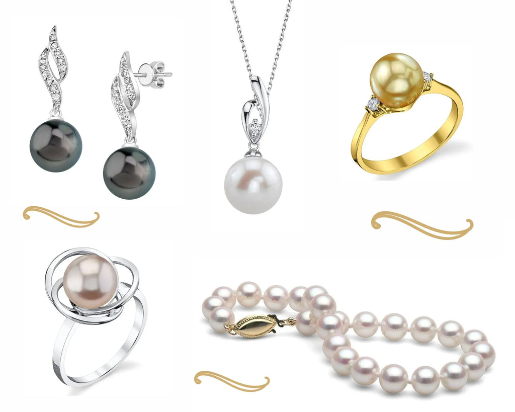 Selection of pearl jewelry by pearls of Joy