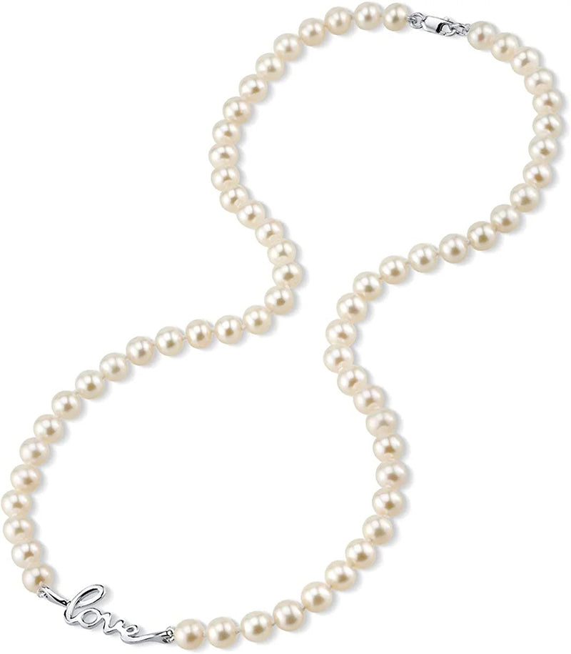 Weekly Product Spotlight: White Freshwater Pearl Love Necklace, 6.0-6.5mm