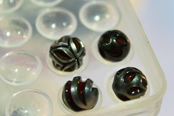 Galatea pearls with brilliant red stone centers