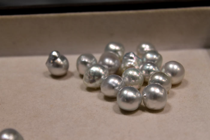 silver baroque Akoya pearls