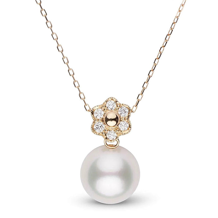 "Floret" White South Sea Pearl and Diamond Pendant