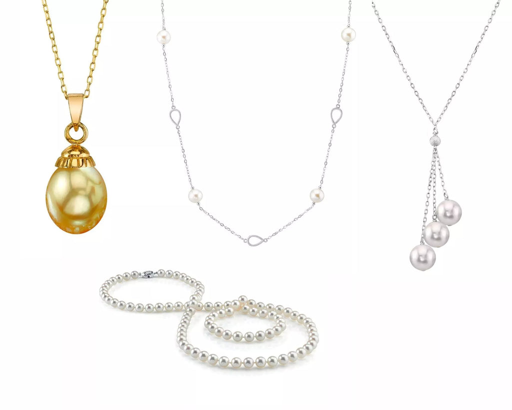 Pearl pendants and necklaces